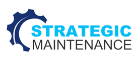 Blue and black maintenance company logo