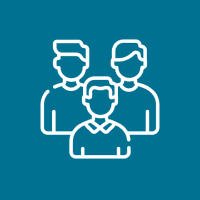 Teamwork symbol on blue background