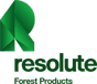Resolute logo with green leaf design